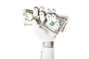 Robotic arm with cash