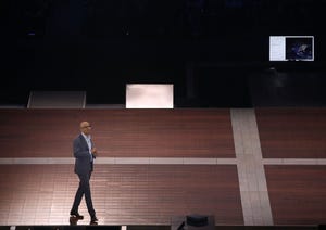 Microsoft CEO Satya Nadella gives the 'Vision Keynote' speech during a Microsoft Inspire event at the Verizon Center on July 10 2017 in Washington DC