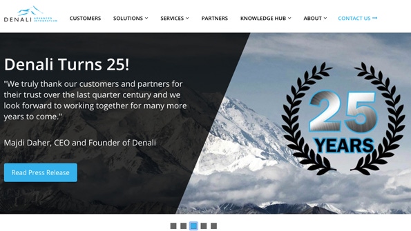 Screen grab: Denali Homepage