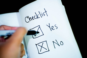 Checklist with Yes and No
