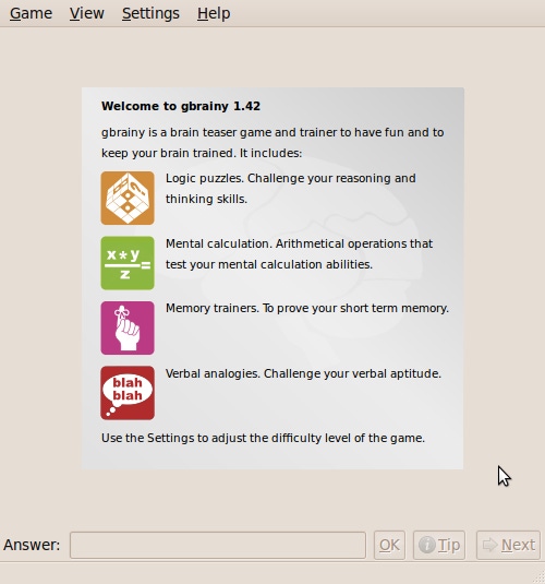 New Ubuntu Game: gbrainy