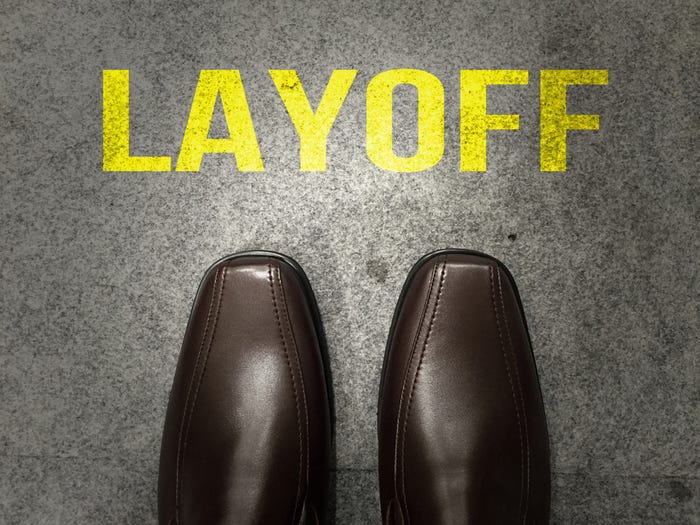 Layoffs - man's dress shoe