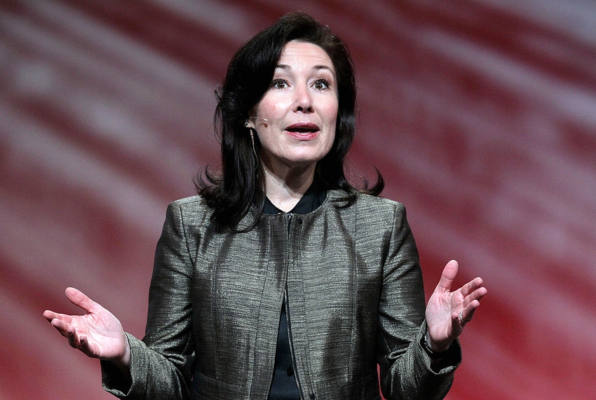 Safra Catz speaks during the 2010 Oracle Open World conference