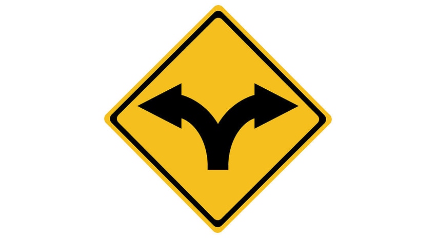 Split Road Sign