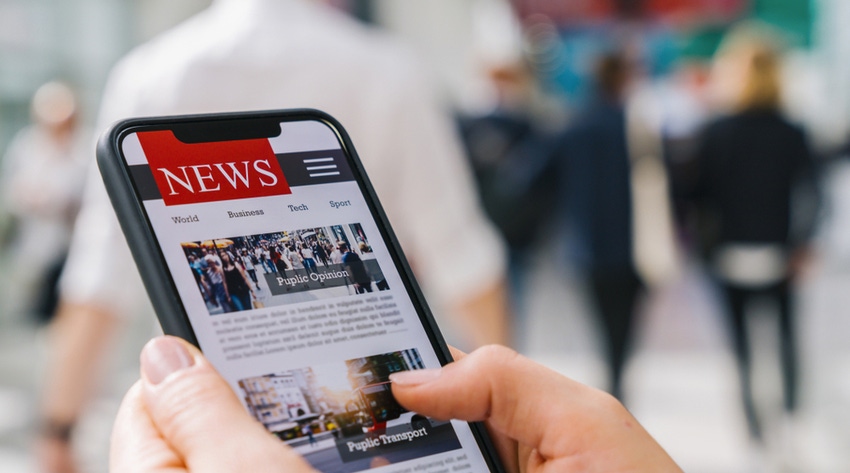 News, headlines on mobile device