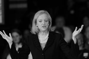 HP CEO Meg Whitman insists the HewlettPackard turnaround plan is taking hold But revenues are still falling