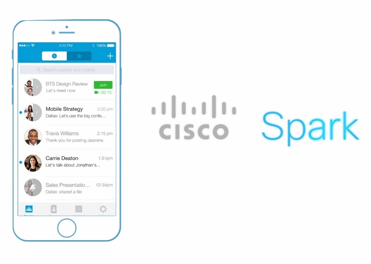 A screenshot of the Cisco Spark app from a video on Cisco39s website