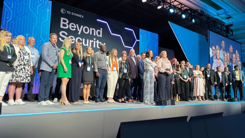 TD Synnex partners see the distributor's employees on stage at Beyond Security.
