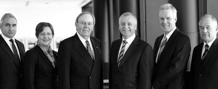 SMS Board of Directors left to right Chairman Laurence G Cox AO CEO and Executive Director Tom Stianos NonExecutive Director Kerry Smith and