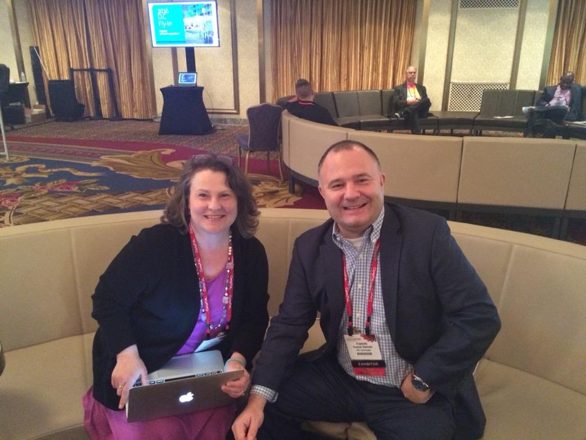 MSPmentor left met with AVG Technologies VP of Global Channel Francois Daumard right at CompTIA ChannelCon AVG tweeted out this photographic proof