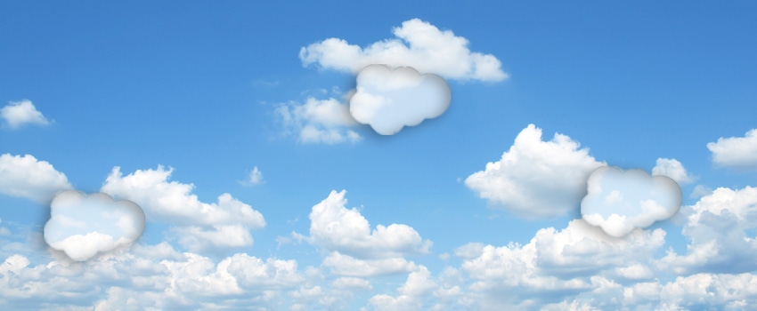 Clouds with Salesforce icon shape