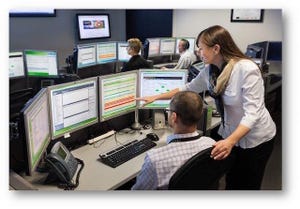 Synoptek employees work in a remote monitoring facility