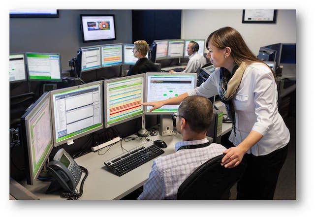 Synoptek employees work in a remote monitoring facility