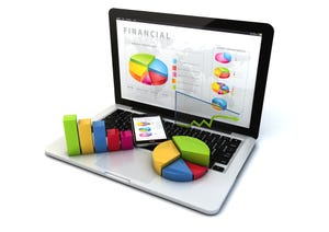 Financial Software on laptop