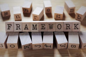 Framework spelled out in blocks