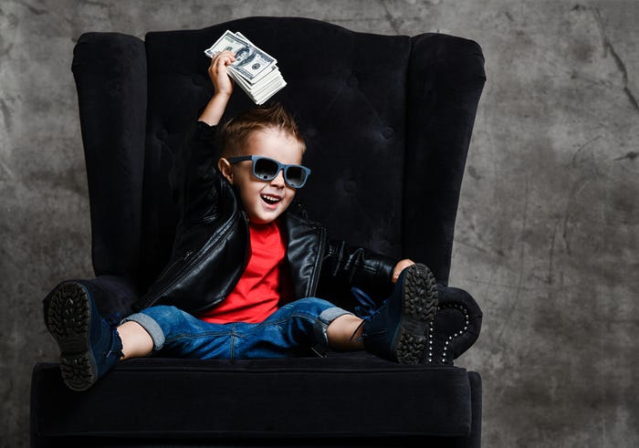 Kid with money