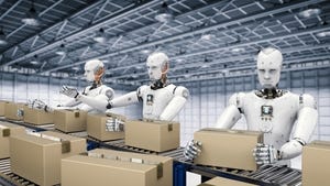 Robots Handling Boxes on a Production Line