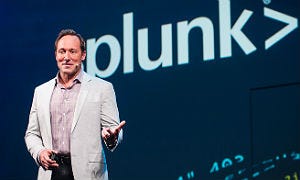 Splunk's Doug Merritt on stage Tuesday at .conf 2016.