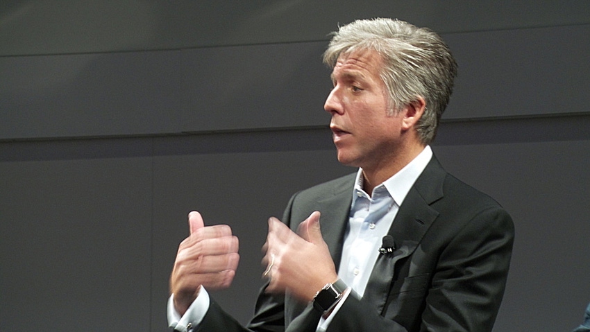 SAP CEO Bill McDermott speaks to reporters during a press conference at Sapphire Now 2015