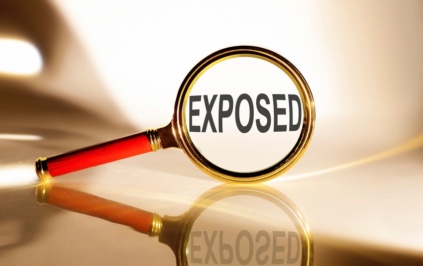 Magnifying glass focused on the word exposed