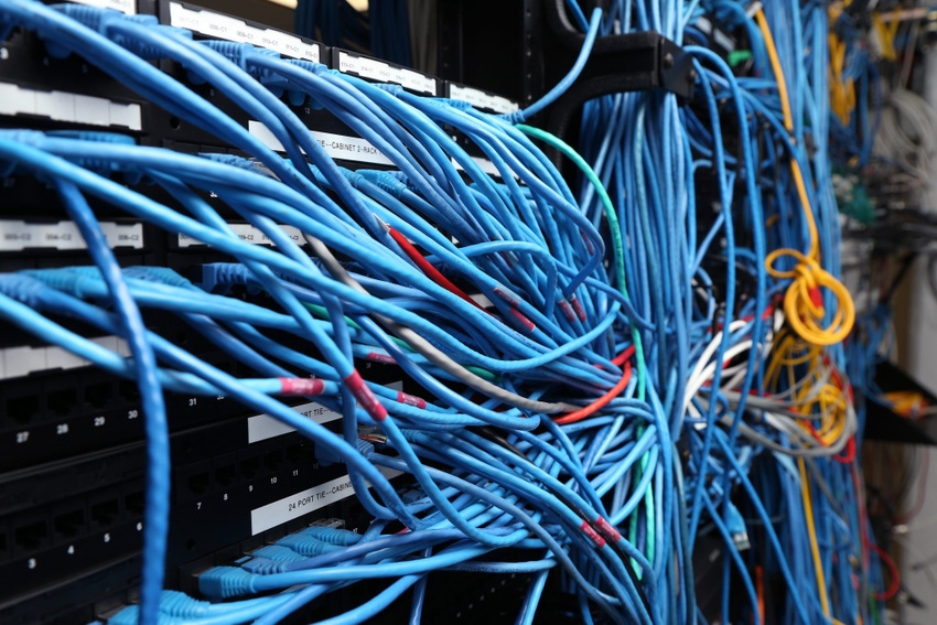 Network cables in a server room