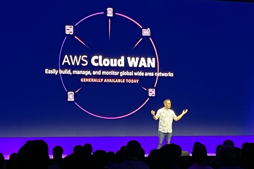 Martin Beeby introducing Cloud WAN at AWS Summit NYC