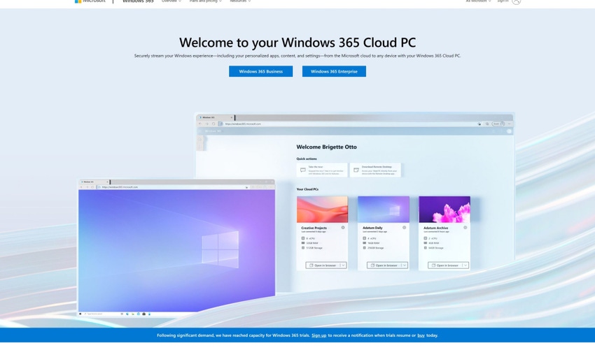 Microsoft Windows 365 Cloud PC Now Available, Free Trials Paused