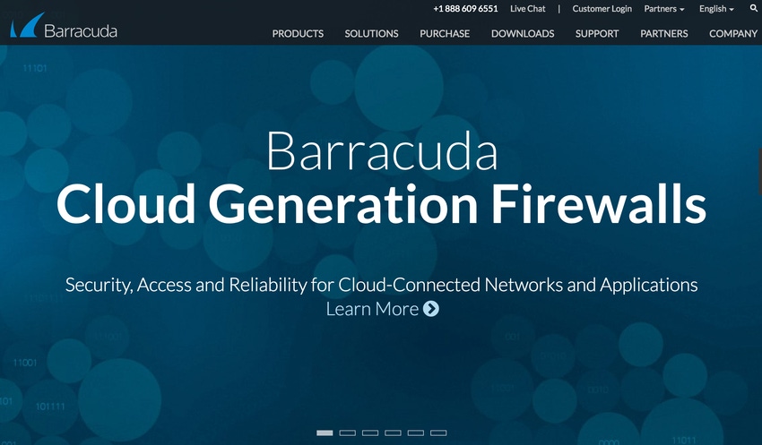 Barracuda Networks Website Screengrab