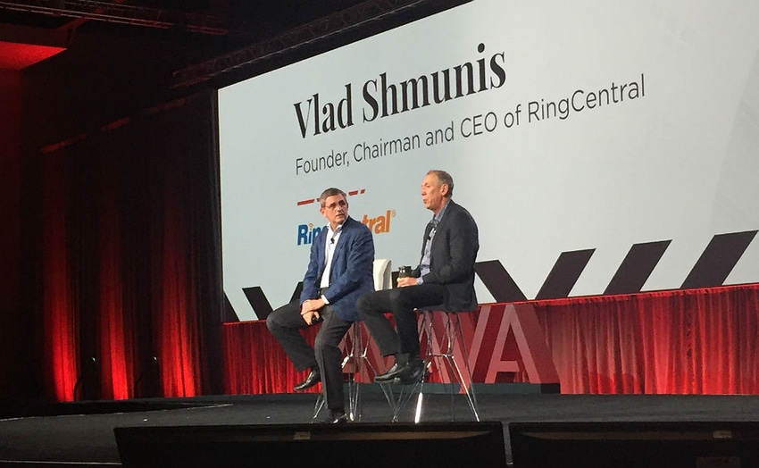 Avaya president and CEO Jim Chirico and RingCentral founder and CEO Vlad Shmunis