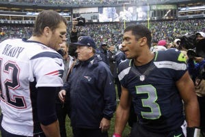 The Seattle Seahawks and New England Patriots will face off in Super Bowl XLIX on Sunday and businesses that are searching