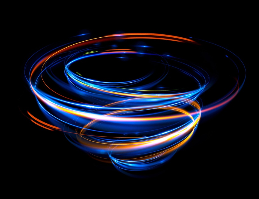 Swirling colored lights