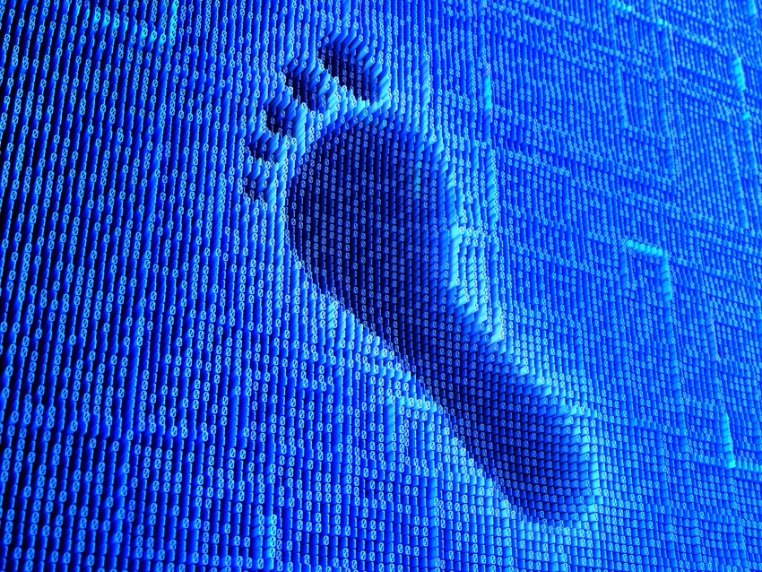 3d binary code in footprint shape