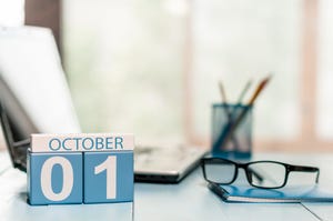 Month of October on a calendar