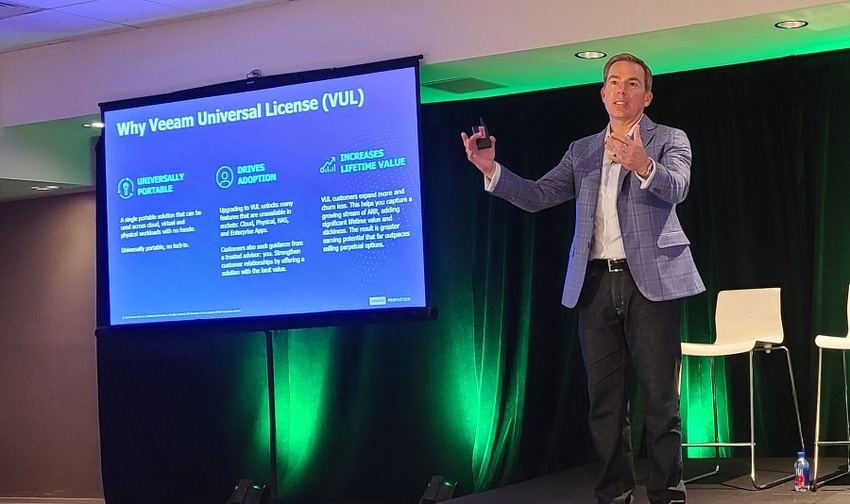 John Jester talks Veeam Universal License at VeeamON 2023.