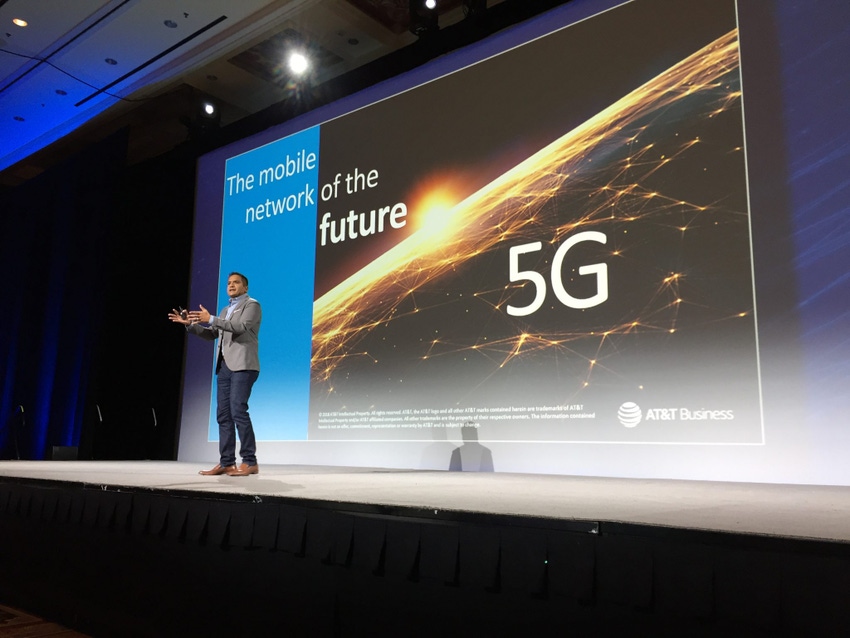 AT&T's Zee Hussain on the keynote stage