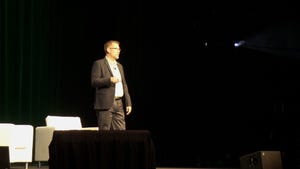 Veeam Product Strategy Senior Director Doug Hazelman during his keynote speech at VeeamON 2014