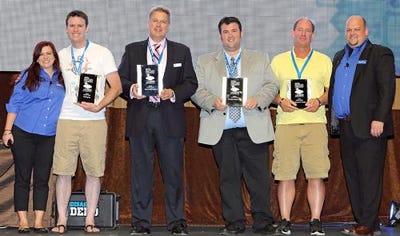 Datto Hall of Fame Inductees (minus Connect Computer) In photo (L-R): Christine Gassman, Datto; Jeremy Koellish, TekTegrity; James O'Barr, WOONetworks; Eric Peterson, Camera Corner, Inc.; Don Bentz, Preferred IT Group; Rob Rae, Datto