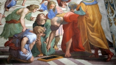 Ptolemy and Strabo School in Athens by Raphael