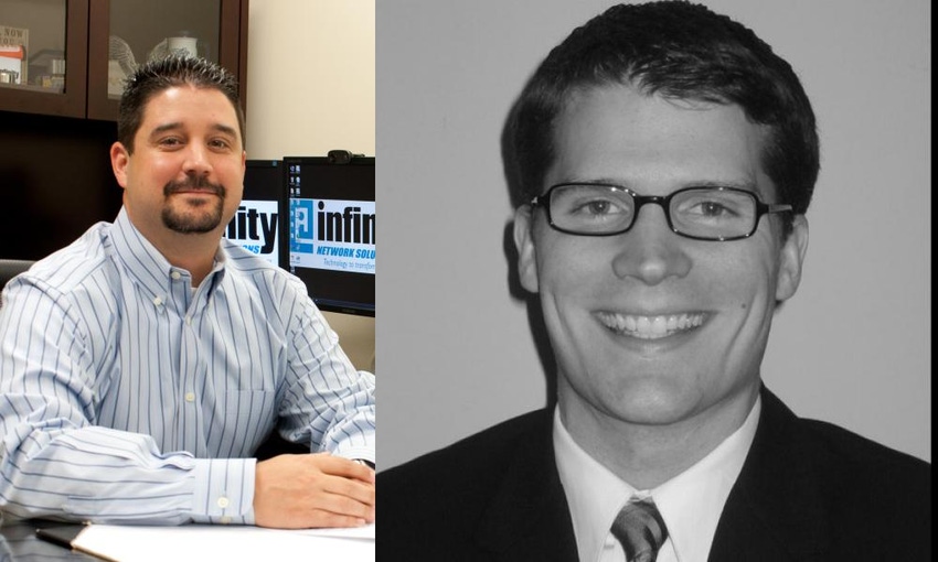 Infinity Network Solutions President and CEO Robert C Betzel left and Momentum CFO Matthew Conroy right