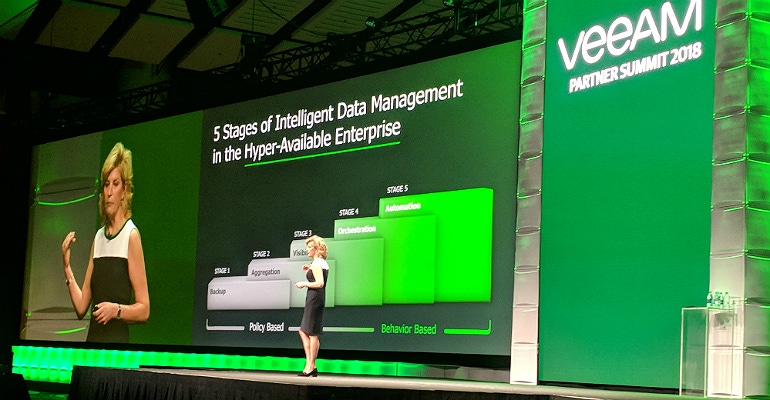Veeam's Kate Hutchison at VeeamOn Partner Summit, Chicago, May 15, 2018