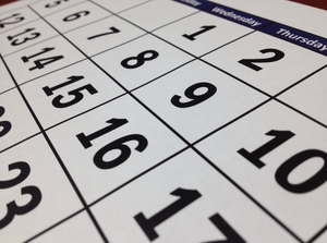 Closeup View of Calendar