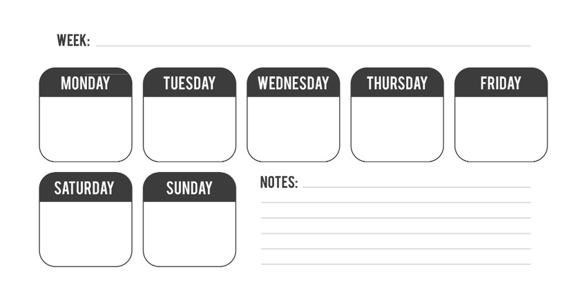Weekly Calendar with Notes