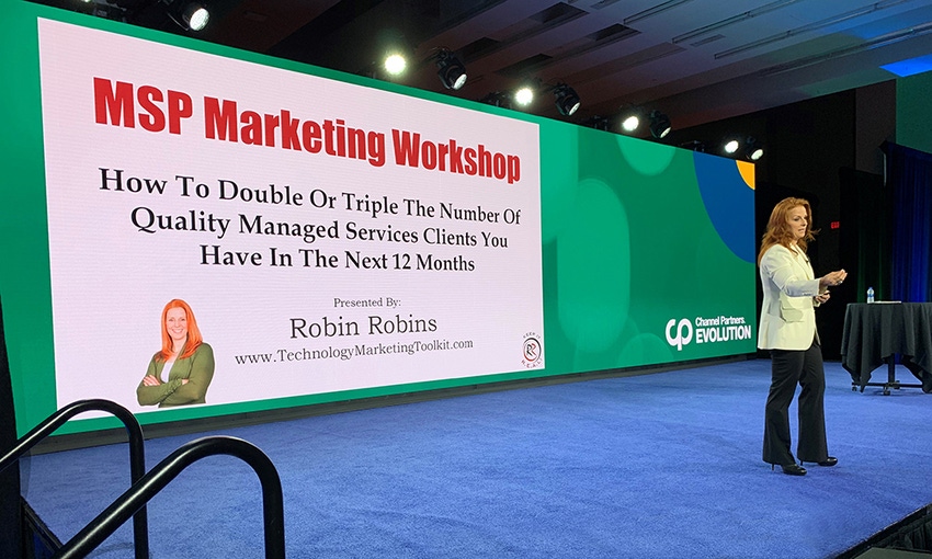 Robin Robins at 2019 Channel Partners Evolution pre-conference workshop.