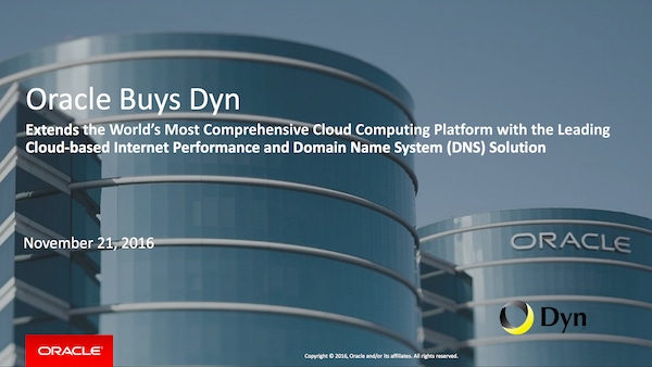 Oracle Buys Dyn Despite Massive Recent DDoS Attack