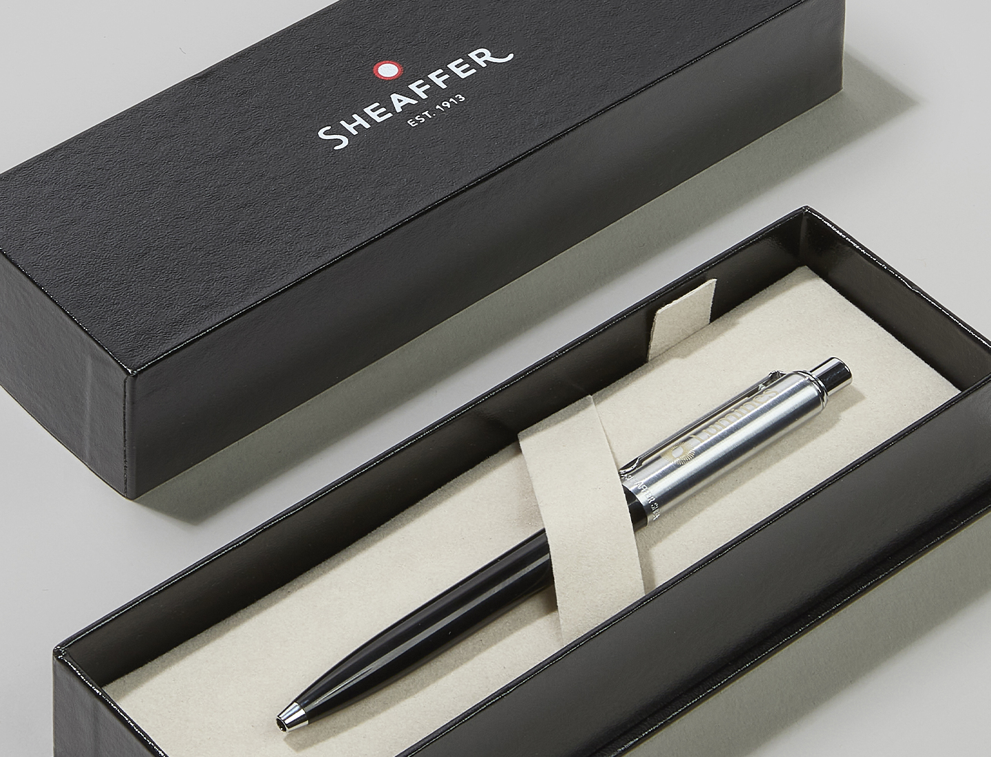 Sheaffer® Sentinel Ballpoint, Black / Silver, One-sided Engraving