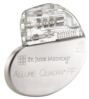St. Jude Medical Allure Quadra Cardiac Resynchronization Therapy Pacemaker 