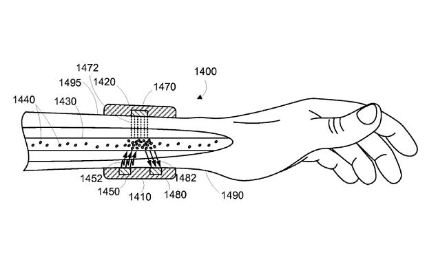 Google's proposal for a nanotech-powered wearable shown in a patent filing. 