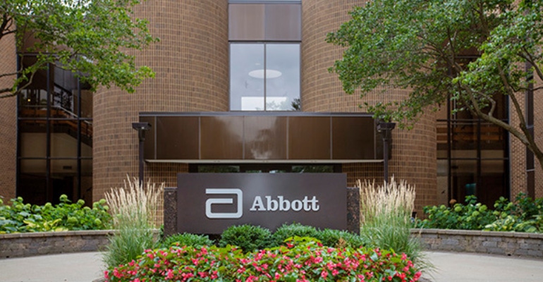 Sign in front of Abbott headquarters in Abbott Park, Illinois