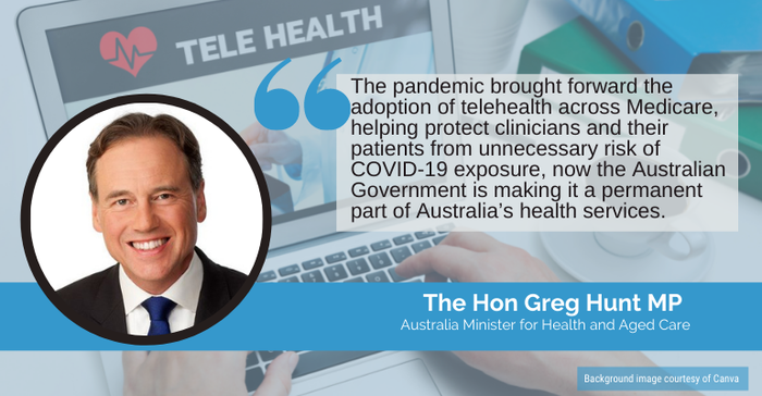 Australia Minister of Health comments on Telehealth investment