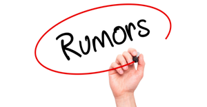 Person writing "Rumors" with a red circle in marker to illustrate Dexcom rumor.